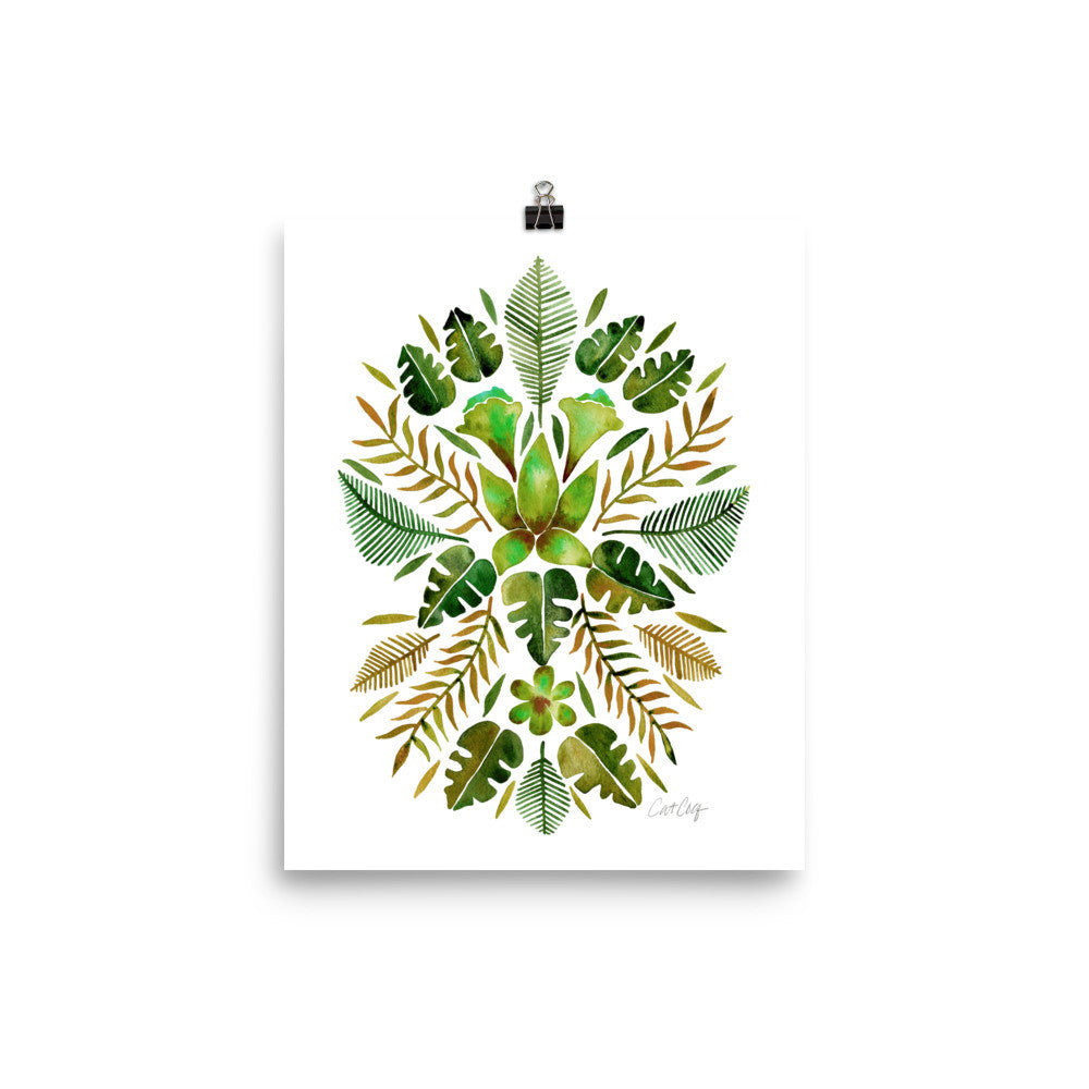 Tropical Symmetry – Olive & Green Palette • Art Print