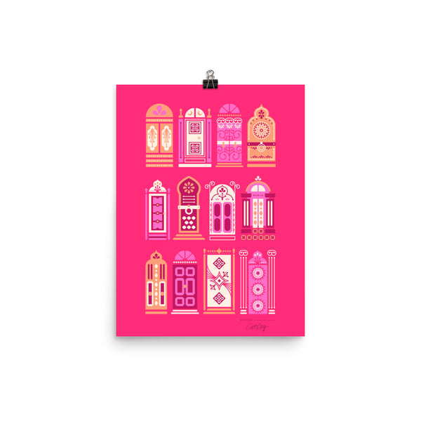 Moroccan Doors – Hot Pink Palette • Art Print