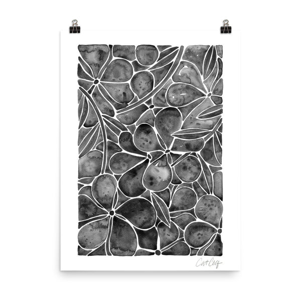 Orchid Wall – Black Palette • Art Print