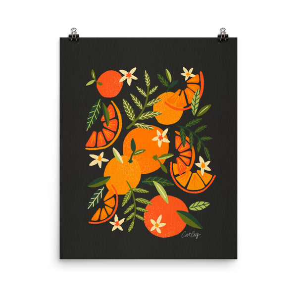 Orange Blooms – Charcoal