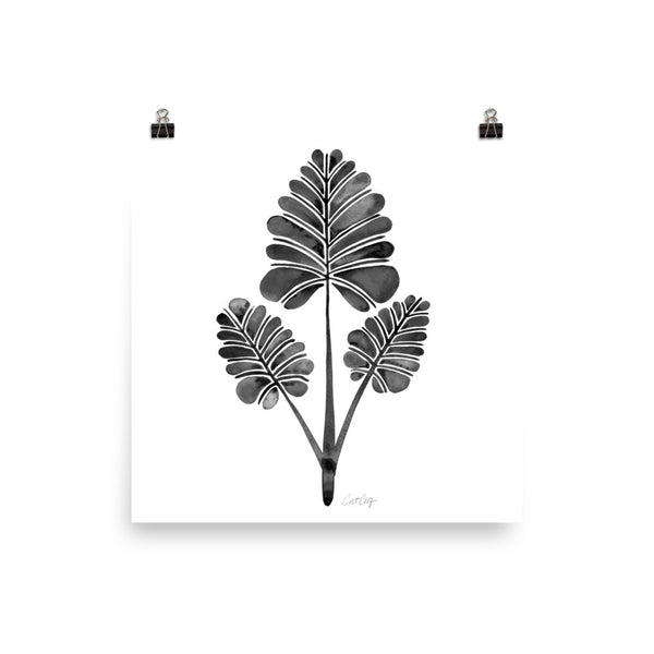 Palm Leaf Trifecta – Black Palette • Art Print