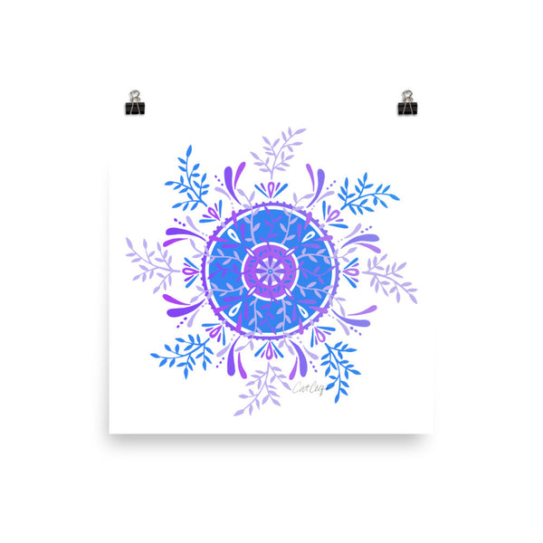 Leaf Mandala – Periwinkle Palette • Art Print
