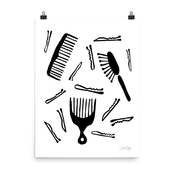 Good Hair Day – Black Ink • Art Print