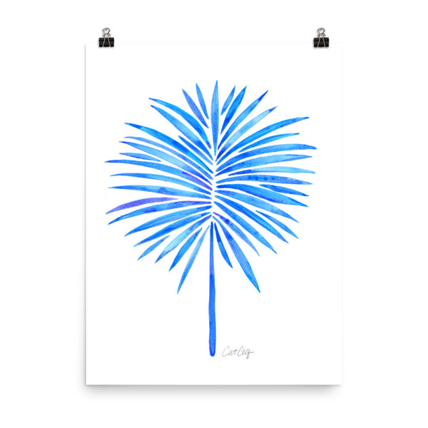 Fan Palm – Blue Palette • Art Print