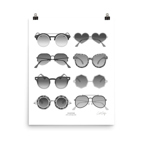 Sunglasses Collection – Black Palette • Art Print