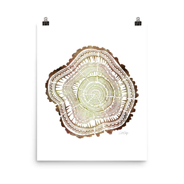 Tree Rings – Brown Ombré Palette • Art Print
