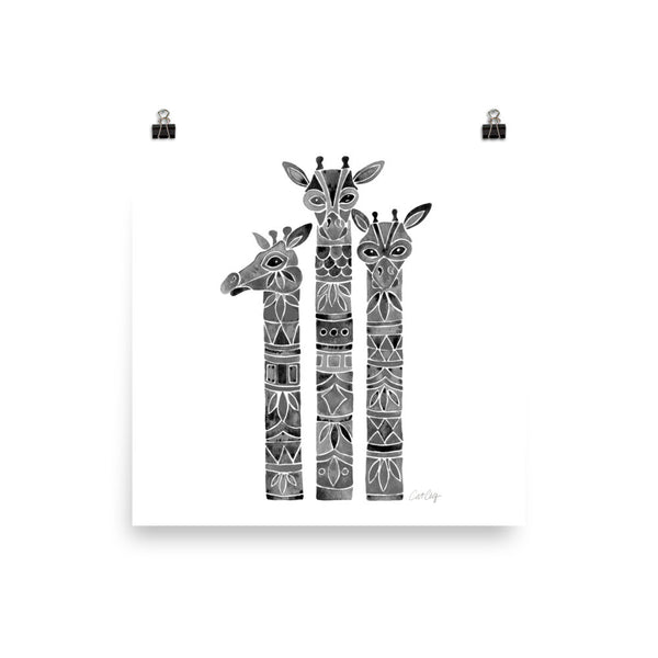 Giraffes – Black Palette • Art Print