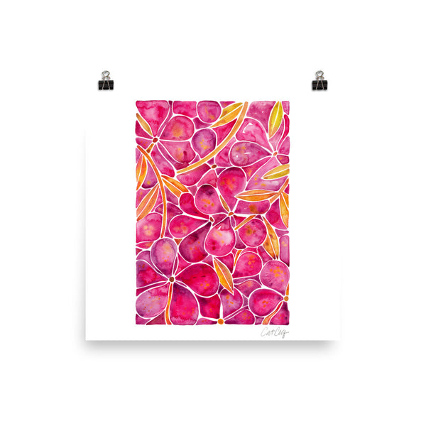 Orchid Wall – Fuschia & Yellow Palette • Art Print