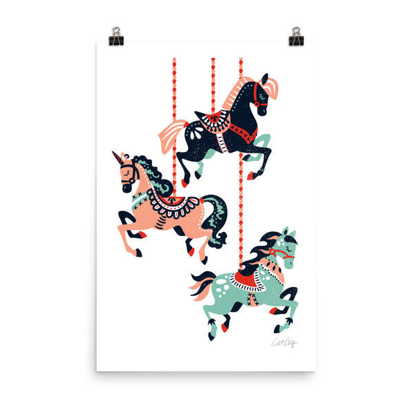 Carousel Horses - Mint Blush