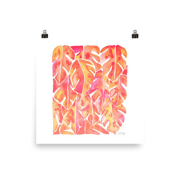 Split Leaf Philodendron – Peach Palette • Art Print