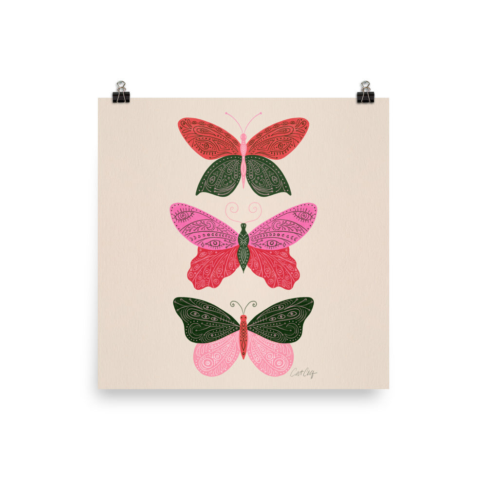 Tattooed Butterflies – Pink & Green