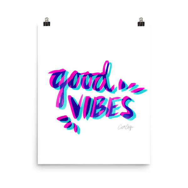 Good Vibes – Cyan & Magenta • Art Print