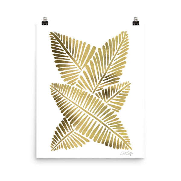 Banana Leaves – Gold Palette • Art Print