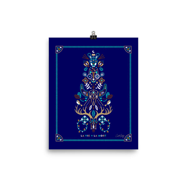 La Vie & La Mort – Navy & Turquoise Palette • Art Print
