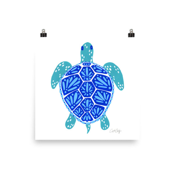 Sea Turtle – Blue Palette  •  Art Print