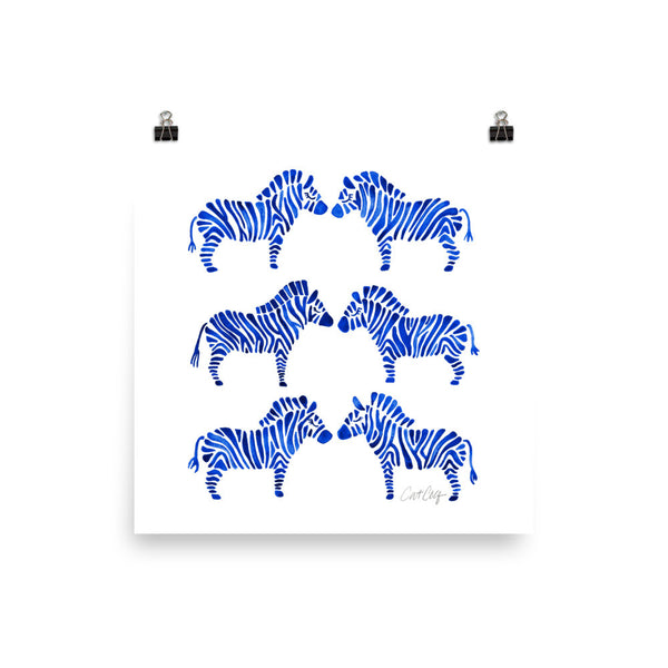 Zebra Collection – Navy Palette • Art Print