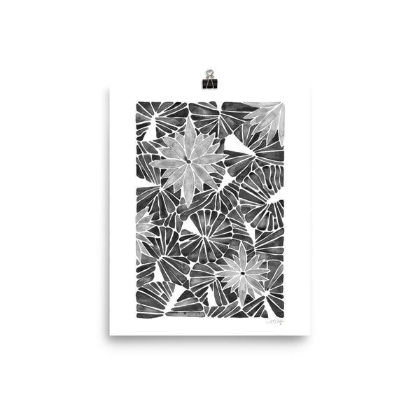 Water Lilies – Black Palette  •  Art Print