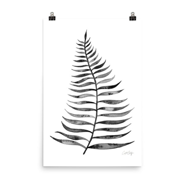 Palm Leaf – Black Palette  •  Art Print