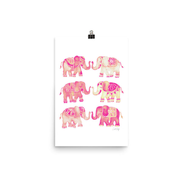Elephant Collection – Pink Ombré Palette • Art Print