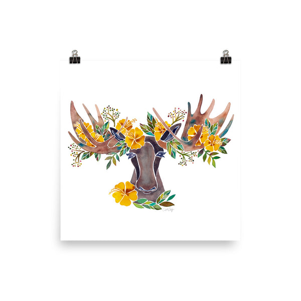 Floral Moose – Yellow