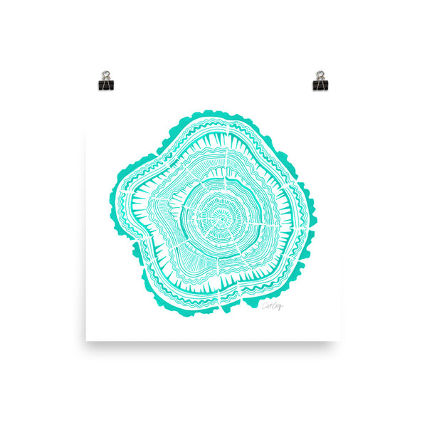 Tree Rings – Turquoise Palette • Art Print