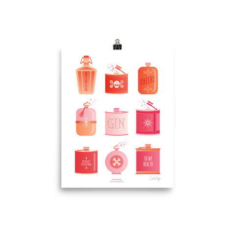 Flask Collection – Peachy Pink Palette • Art Print
