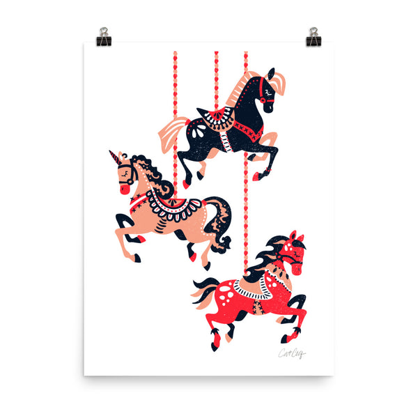 Carousel Horses - Red Black