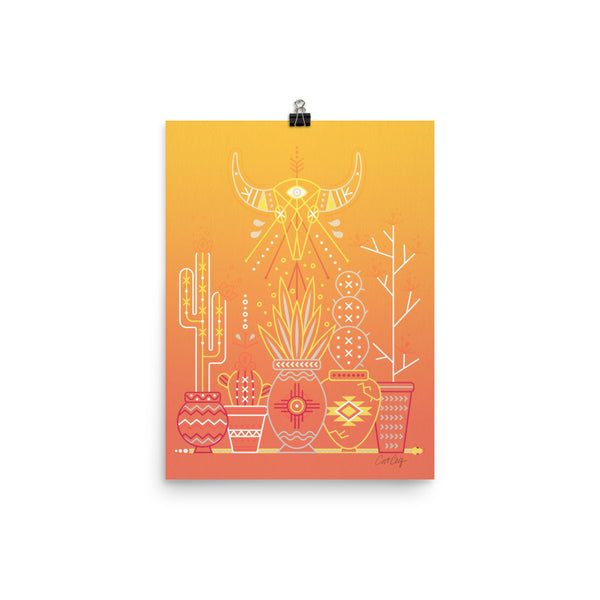 Santa Fe Garden – Orange Sunset Palette  •  Art Print