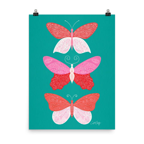 Tattooed Butterflies – Turquoise & Pink