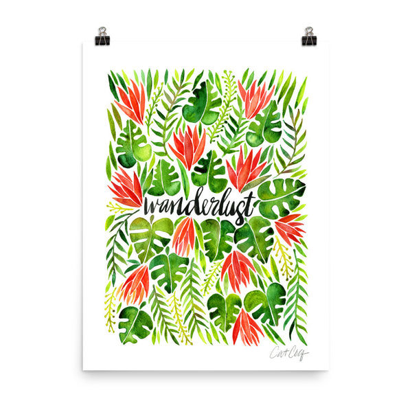 Wanderlust – Green & Melon Palette • Art Print