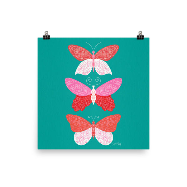 Tattooed Butterflies – Turquoise & Pink