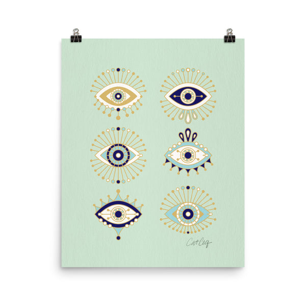 Evil Eyes – Mint Palette • Art Print