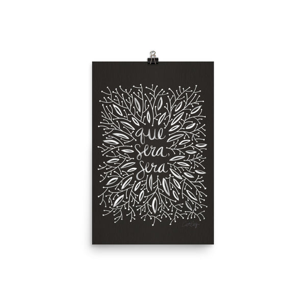 Whatever Will Be, Will Be – Illustrated White Ink on Black • Art Print