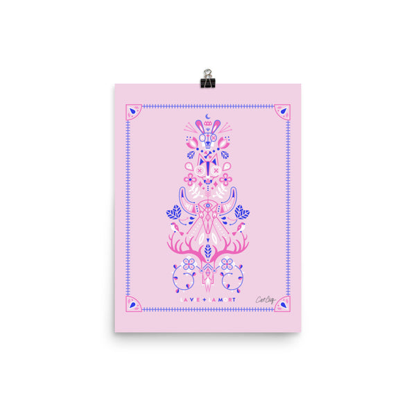 La Vie & La Mort – Pink & Periwinkle Palette • Art Print