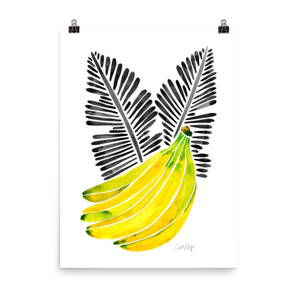 Banana Bunch – Yellow & Black • Art Print