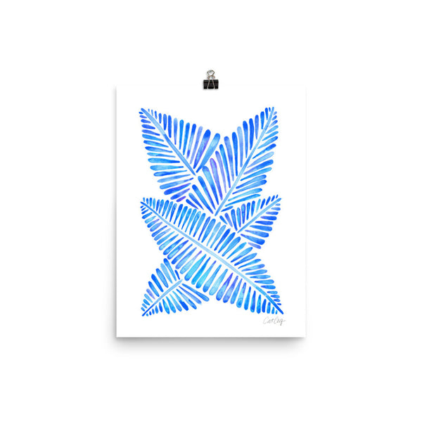 Banana Leaves – Blue Palette • Art Print