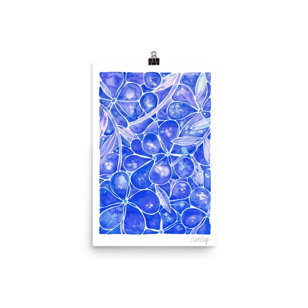 Orchid Wall – Navy Palette • Art Print