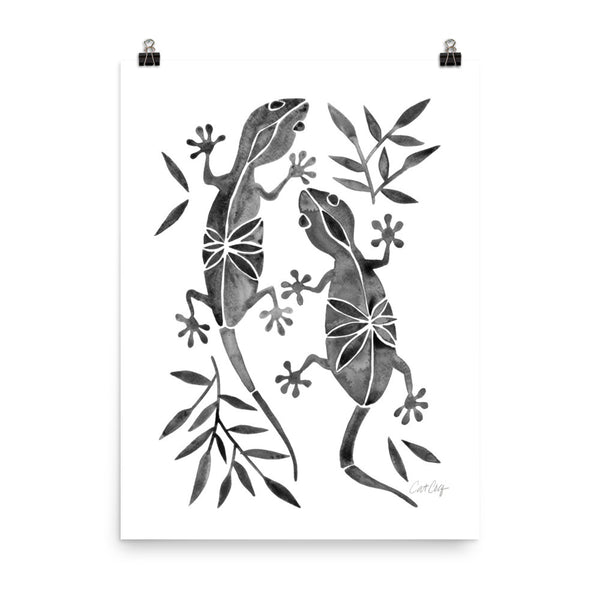 Geckos – Black Palette • Art Print