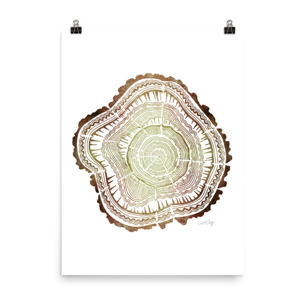 Tree Rings – Brown Ombré Palette • Art Print