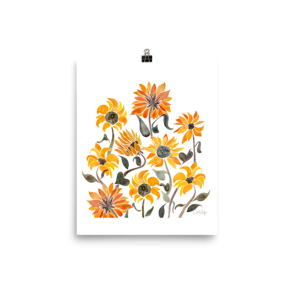 Sunflower Watercolor – Yellow Palette • Art Print