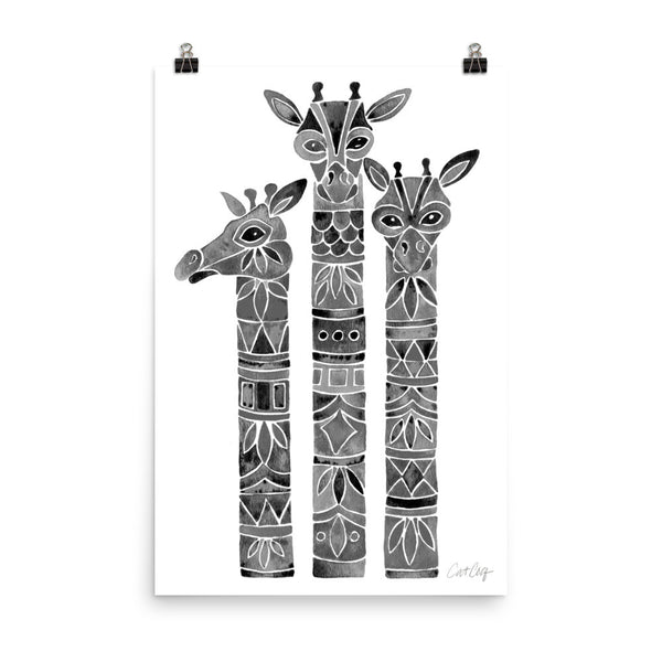 Giraffes – Black Palette • Art Print
