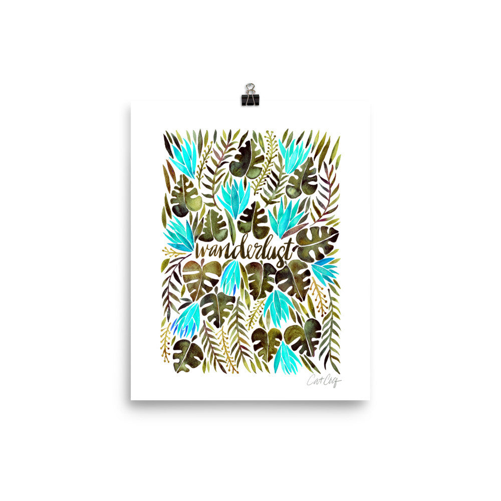 Wanderlust – Turquoise & Olive Palette • Art Print
