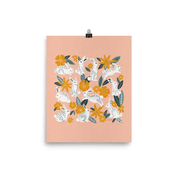 Bunnies and Blooms - Teal Blush