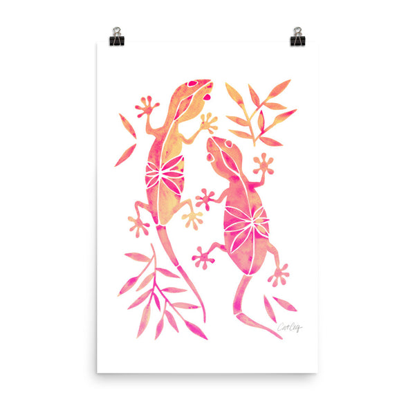 Geckos – Pink Palette • Art Print