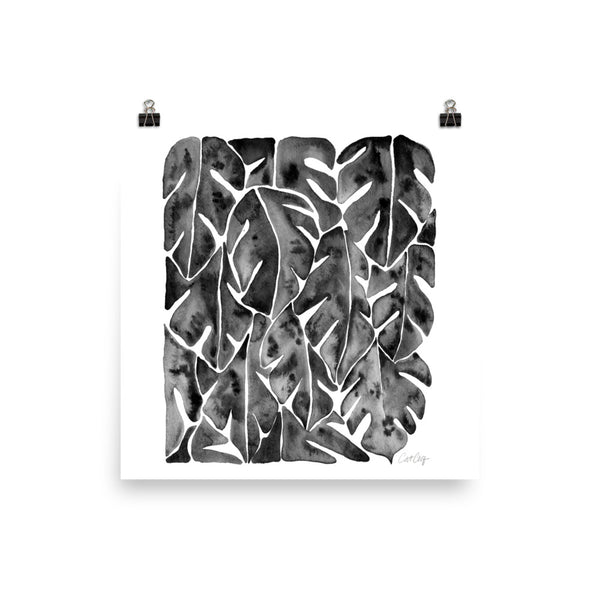 Split Leaf Philodendron – Black Palette • Art Print
