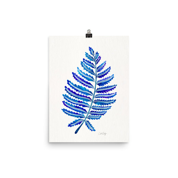 Fern Leaf – Navy Palette • Art Print