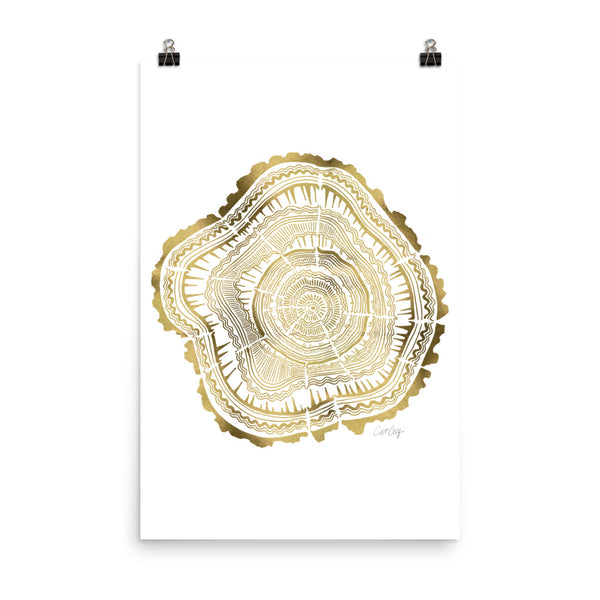 Tree Rings – Gold Palette • Art Print