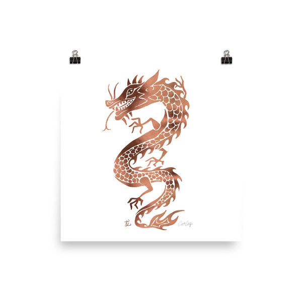 Chinese Dragon – Rose Gold Palette • Art Print