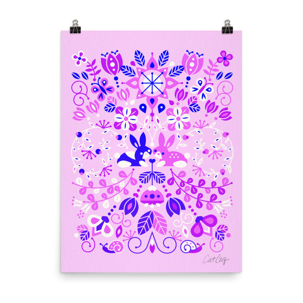 Bunny Lovers – Indigo Palette • Art Print